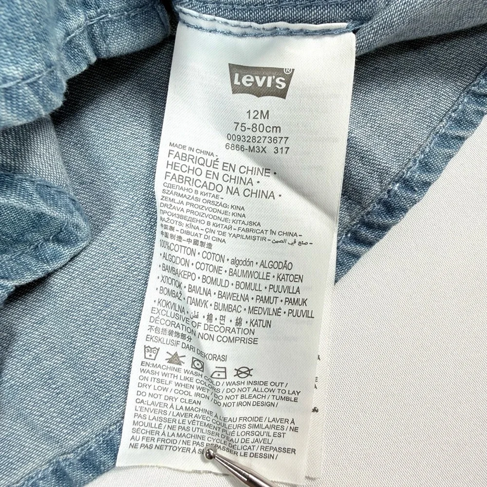 NWT‎ LEVIS Baby Western Chambray Button Down 12M Classic Americana Cowboy NEW